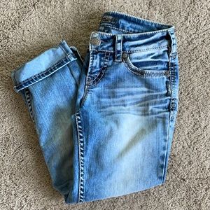 COPY - Silver distressed Capri jeans